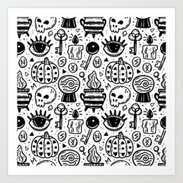 Halloween Scary Pattern Art Print