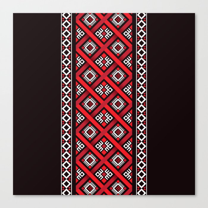 Ethnic Abstract Single Pattern - RED Canvas Print