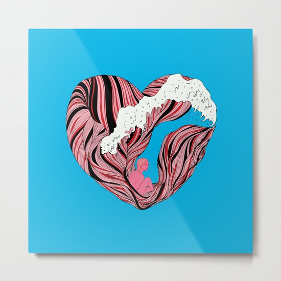Ocean Heart Metal Print