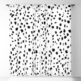 Preppy Dalmatian Spots in Black And White Blackout Curtain