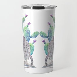  Armadillo with Cactus Watercolor  Travel Mug