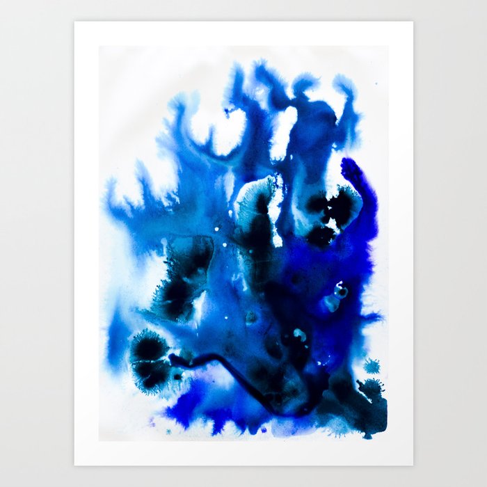 Normaal gesproken schuifelen Formuleren Paint 8 abstract indigo watercolor painting minimal modern canvas art  affordable home decor trendy Art Print by Prelude Posters | Society6