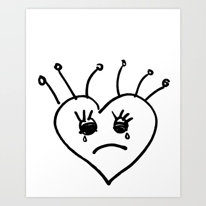 Emo Heart Art Print Emo Heart Art Print