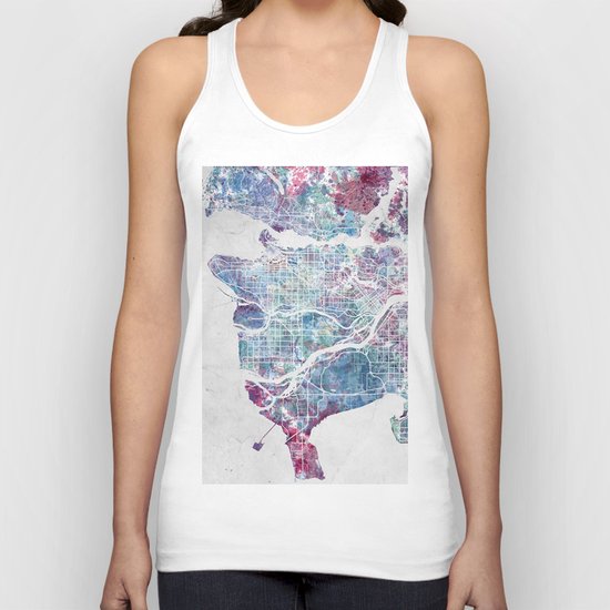 Vancouver map Unisex Tank Top