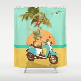 SCOOTER TROPICS Shower Curtain