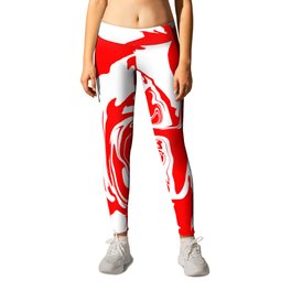 face4 red Leggings | Graphic, Semi Abstract, Red, Graphicdesign, Clown, Face, Serious, Digital 