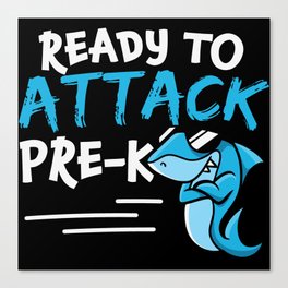 Ready To Attack Pre-K Shark Canvas Print