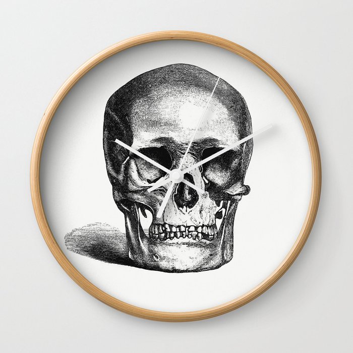 Vintage European Style Skull Engraving from Annals of Winchcombe and Sudeley Wall Clock