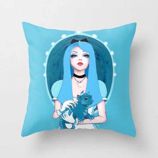 Alice Wore Blue Throw Pillow