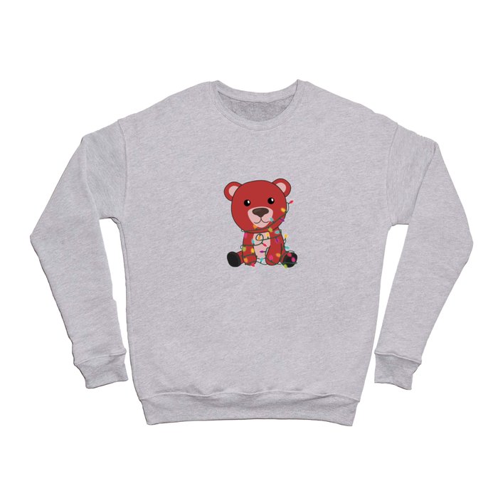 Colorful Bears Merry Christmas Winter Animals Bear Crewneck Sweatshirt