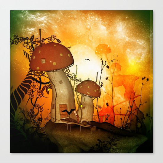 The fairy house in the night Canvas Print