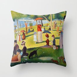 seurat sunday afternoon on the grande jatte Throw Pillow