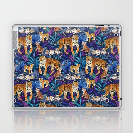 Family of Tigers (Navy & Purple) Laptop & iPad Skin