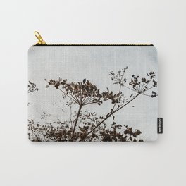 Blown Wild Parsnips in a cloudy sky | Dutch Landscape Photo Print | South-Holland Autumn Carry-All Pouch