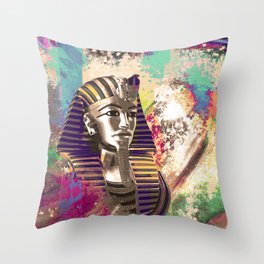King Tut  Mask Abstract composition Throw Pillow