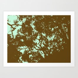 Mint and Brown Forest Art Print