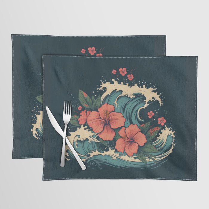 Hibiscus Waves Poster Placemat