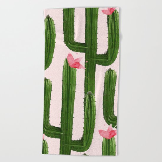 Happy Cacti #society6 #decor #buyart Beach Towel