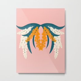 Under the Mimosa Metal Print | Megansteer, Drawing, Pastel, Teal, Goldenrod, Blush, Nature, Pink, Pretty, Acacia 