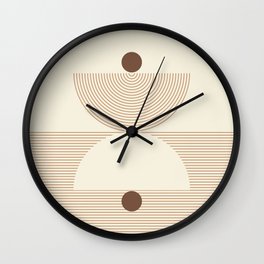 Geometric lines in Shades of Coffee and Latte 6 (Sunrise and Sunset) Wall Clock