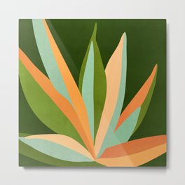 Colorful Agave Painted Cactus Illustration Metal Print | Southwest, Abstract, Colorful, Cactus, Design, Shapes, Contemporary, Modernist, Painting, Illustration 