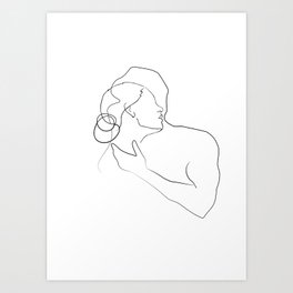 Lovers - Minimal Line Drawing 13 Art Print