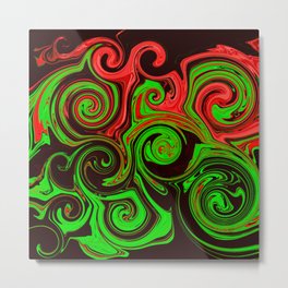 Spiral Swirl Abstract Art / GFTswirl028 Metal Print | Twist, Green, Abstract, Neonabstract, Abstractmarble, Swirl, Patterned, Neongreen, Greenneon, Spiral 