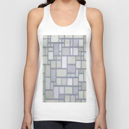 Piet Mondrian (Dutch, 1872-1944) - COMPOSITION WITH GRID 7 - Composition: Light Colour Planes with Grey Lines - 1919 - De Stijl (Neoplasticism), Abstract, Geometric Abstraction - Oil on canvas - Digitally Enhanced Version (2000 dpi) - Unisex Tank Top