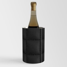 Black leather skin print, quilted Wine Chiller