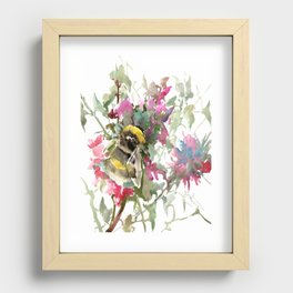 Bumblebee and Wild Flowers Recessed Framed Print