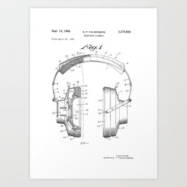 Headphones Patent Art Print