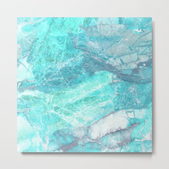 Marble Turquoise Blue Agate Metal Print