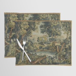 Antique 18th Century Verdure French Aubusson Tapestry Placemat