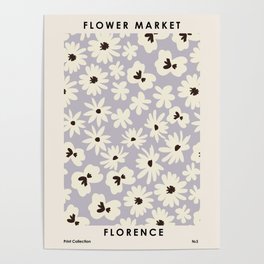 Flower market, Florence, Summer aesthetic Poster