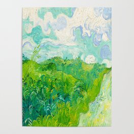 Vincent van Gogh (Dutch, 1853-1890) - Title: Green Wheat Fields, Auvers - Date: 1890 - Style: Post-Impressionism - Genre: Landscape art - Media: Oil on canvas - Digitally Enhanced Version (2000 dpi) - Poster
