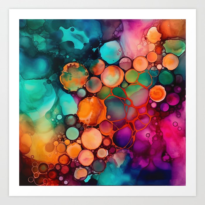 Colorful Alcohol Ink 04 Art Print