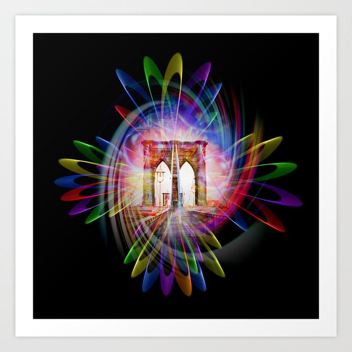 Abstract Perfektion Brooklyn Bridge Art Print By Walterzettl
