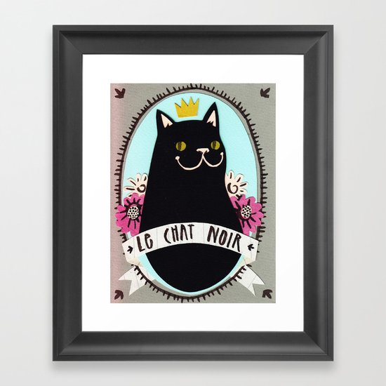 Le chat noir Framed Art Print
