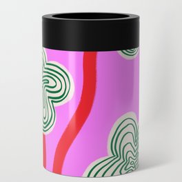 Retro Trippy Flowers Can Cooler