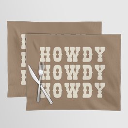 Brown and Beige Howdy Cowboy Design Placemat