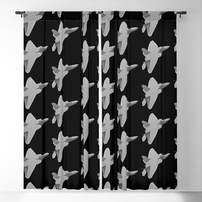 F 22 Raptor Military Fighter Jet Blackout Curtain By Hobrath
