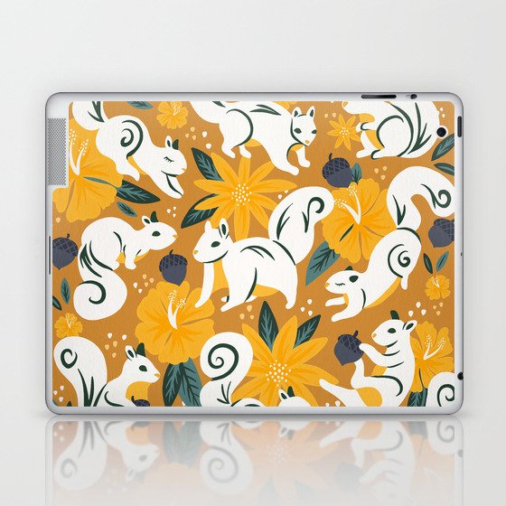 Squirrels & Blooms – Ochre Laptop & iPad Skin