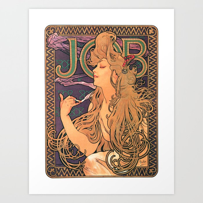 Vintage poster - JOB Cigarettes Art Print