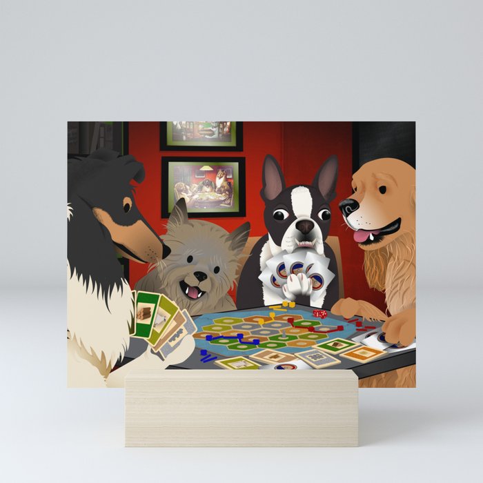 Dogs Playing Settlers Mini Art Print