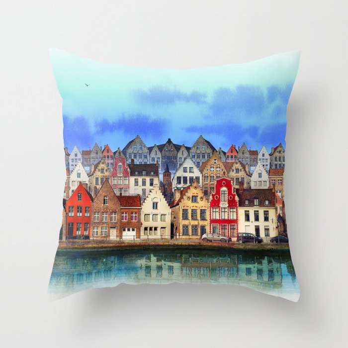 House, Bruges, Belgium Throw Pillow