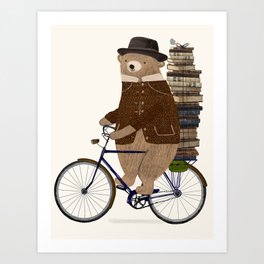 an educated bear Art Print