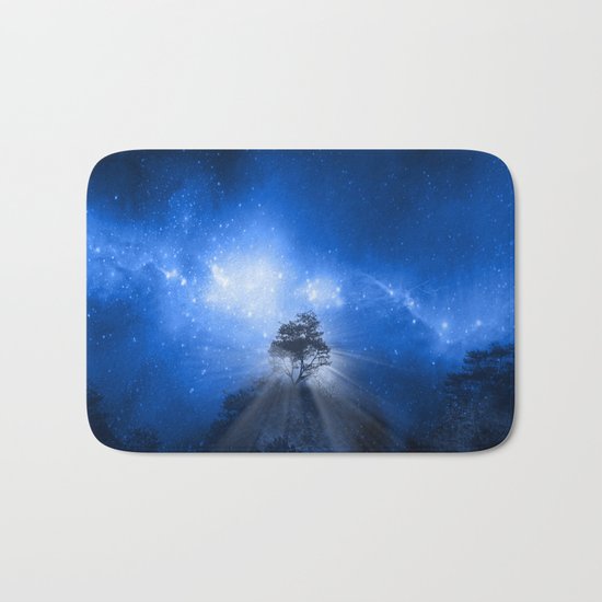 blue night landscape Bath Mat