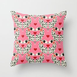 Dalmatians in Love Dogs & Hearts Pattern Throw Pillow