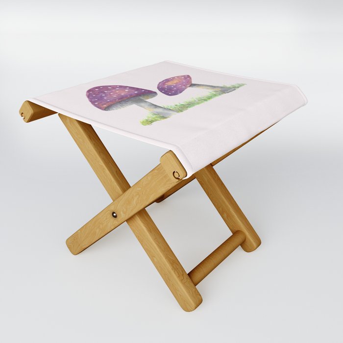 Purple Mushroom Folding Stool