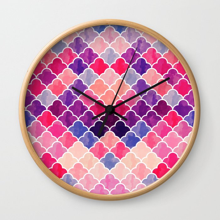 Watercolor Lovely Pattern VVXII Wall Clock